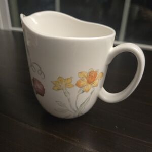 Vintage Lenox USA Artist Sketchbook Creamer 12 Oz Floral Discontinued Piece 4"